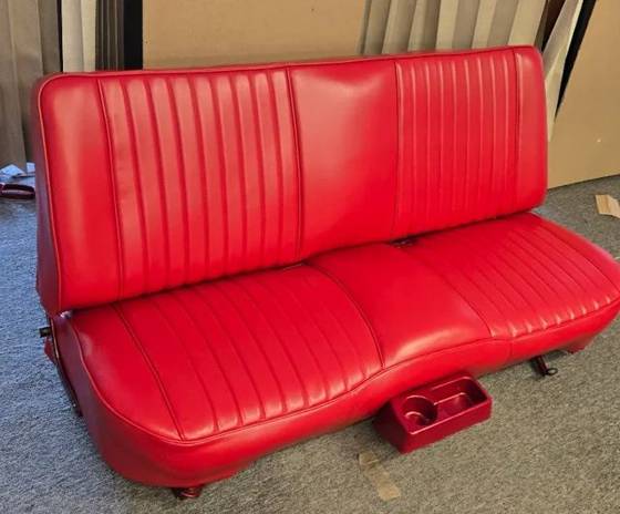 Red vinyl bench seat