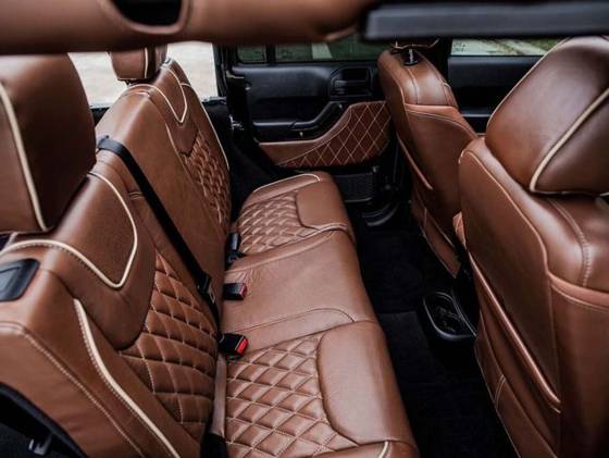 Brown diamond stitched leather interior